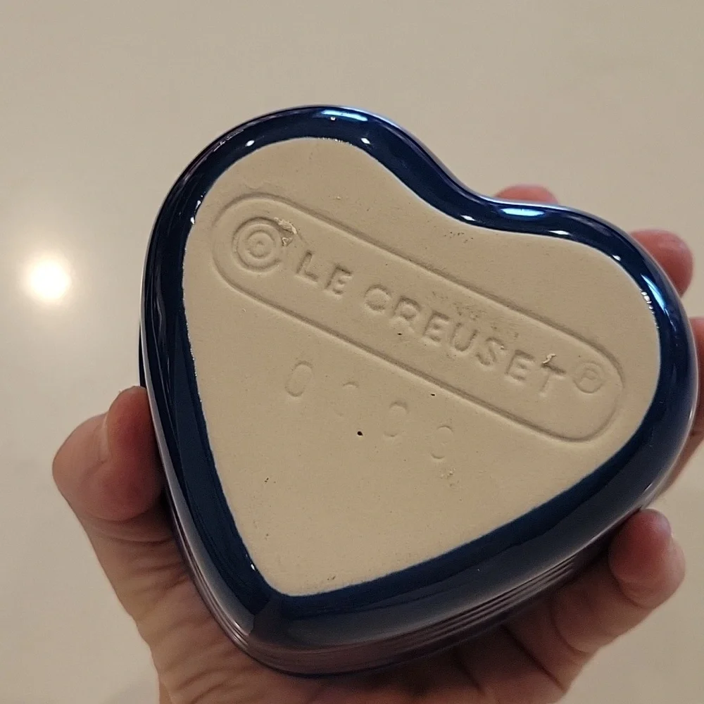 Le Creuset Rare Retired Indigo/ Dark Blue Heart Ramekin